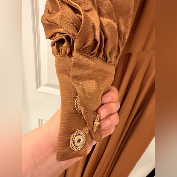 NWOT BRONX AND BANCO Carmen Maxi Dress in Copper GOLD - Picture 13 of 17